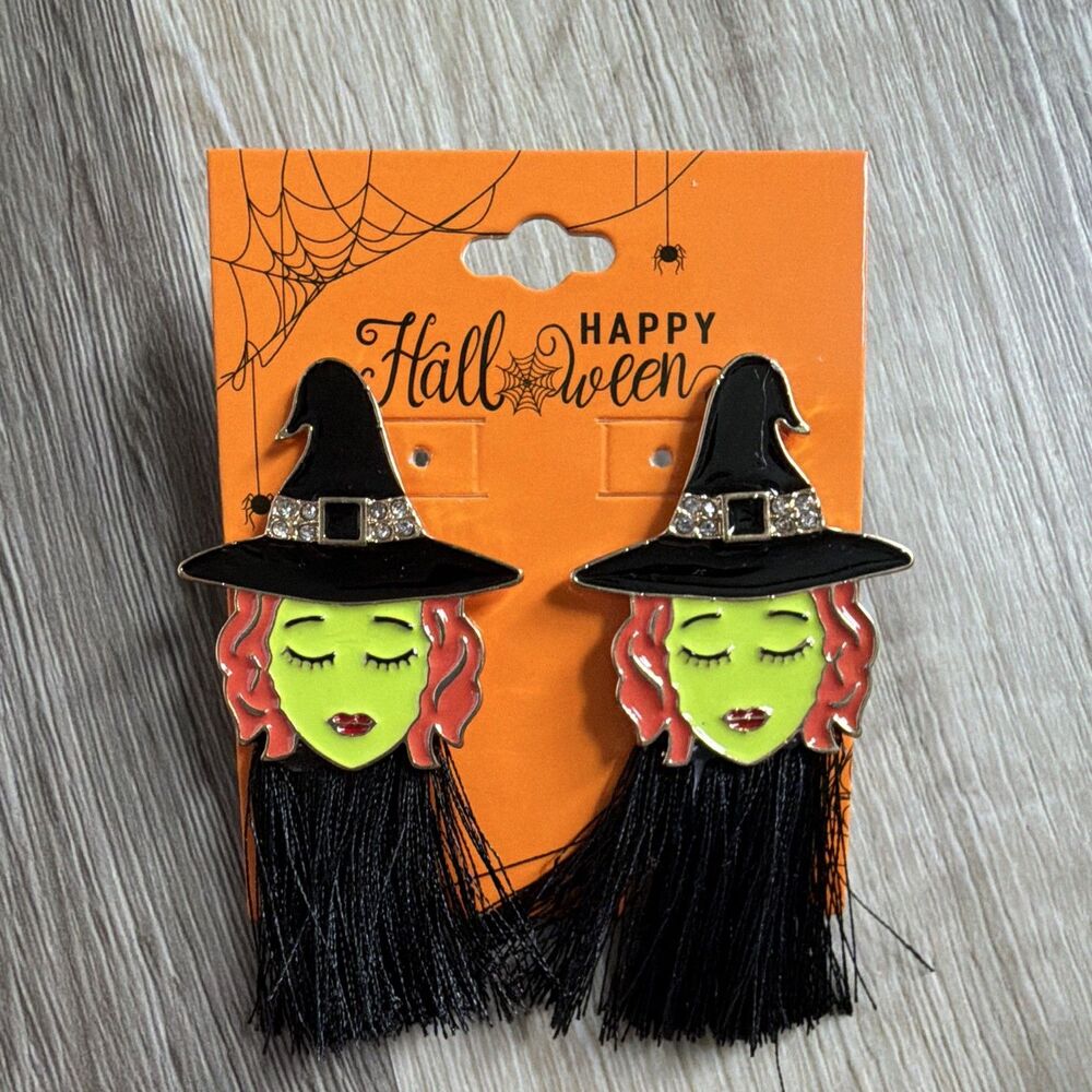 Halloween Witch Earrings NIP